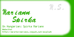 mariann spirka business card